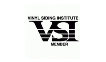 A black and white photo of the vinyl siding institute logo.